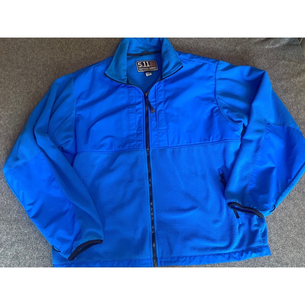 5.11 Tactical Series Fleece Jacket Mens XL Blue Reinforced Overlays